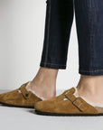 Birkenstock Boston Shearling Suede Leather in Mink