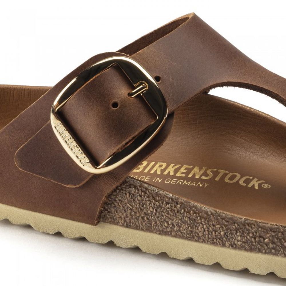 Birkenstock Women&#39;s Gizeh Big Buckle Leather in Cognac