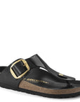 Birkenstock Women's Gizeh Big Buckle Natural Leather Patent in Black