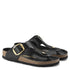 Birkenstock Women&#39;s Gizeh Big Buckle Natural Leather Patent in Black