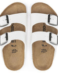 Birkenstock Kids Arizona Birko-Flor in White (Narrow Width)