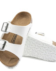 Birkenstock Kids Arizona Birko-Flor in White (Narrow Width)