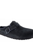 Birkenstock Boston Shearling Suede Leather in Black