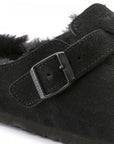 Birkenstock Boston Shearling Suede Leather in Black