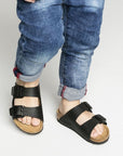 Birkenstock Kids Arizona Birko-Flor in Black (Narrow Width)