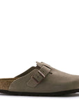 Birkenstock Men's Boston Softbed Suede Leather in Taupe