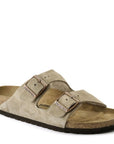 Birkenstock Women's Arizona Suede Leather in Taupe (Narrow Width)