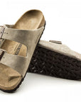 Birkenstock Women's Arizona Suede Leather in Taupe (Narrow Width)