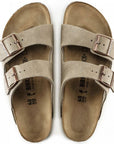 Birkenstock Women's Arizona Suede Leather in Taupe (Narrow Width)