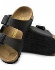 Birkenstock Kids Arizona Birko-Flor in Black (Narrow Width)