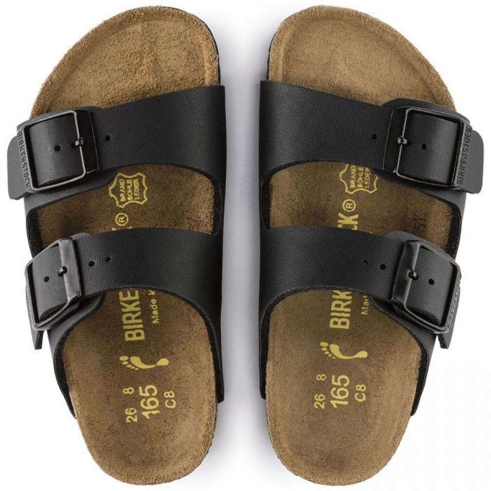 Birkenstock Kids Arizona Birko-Flor in Black (Narrow Width)