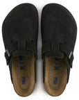 Birkenstock Boston Softbed Suede Leather in Black