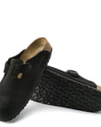 Birkenstock Boston Softbed Suede Leather in Black