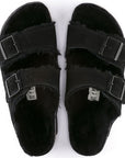 Birkenstock Women's Arizona Shearling in Black (Narrow Width)