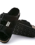 Birkenstock Women's Arizona Shearling in Black (Narrow Width)