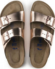 Birkenstock Women's Arizona Softbed Leather in Metallic Copper (Narrow Width)