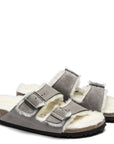 Birkenstock Women's Arizona Shearling in Stone Coin