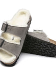 Birkenstock Women's Arizona Shearling in Stone Coin