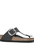 Birkenstock Women's Gizeh Big Buckle Oiled Leather in Black