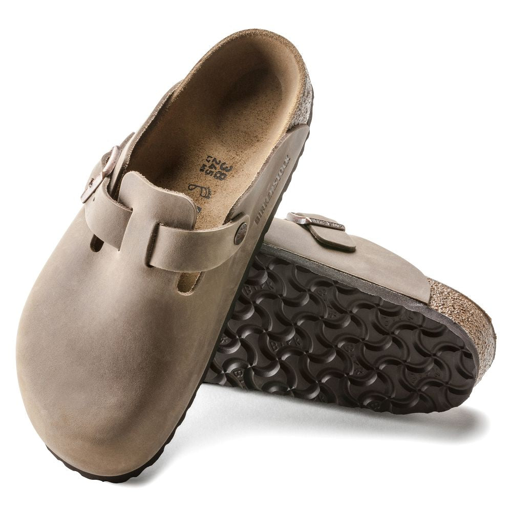 Birkenstock Men&#39;s Boston Oiled Leather in Tobacco Brown