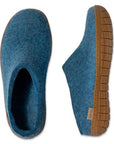 Glerups Open Heel Natural Rubber Sole in Petrol