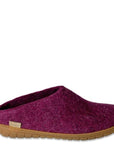 Glerups Open Heel Natural Rubber Sole in Cranberry