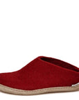 Glerups Open Heel Leather Sole in Red