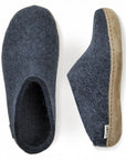 Glerups Open Heel Leather Sole in Denim