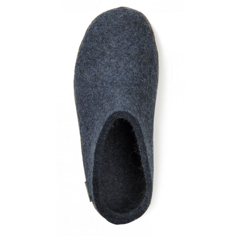 Glerups Open Heel Leather Sole in Denim