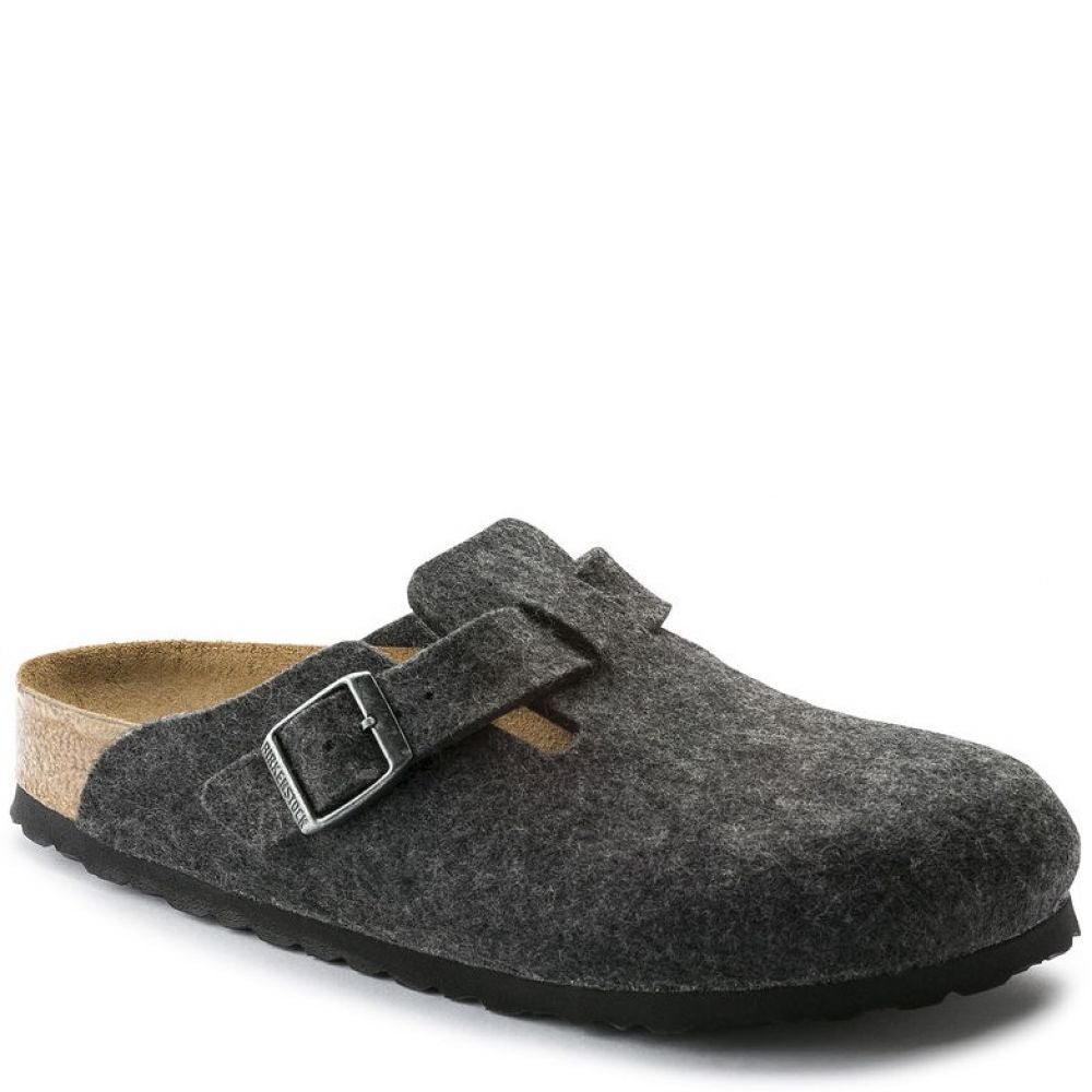 Birkenstock Boston Wool Felt in Anthracite (Narrow Width)