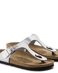 Birkenstock Women's Gizeh Birko-Flor in Silver