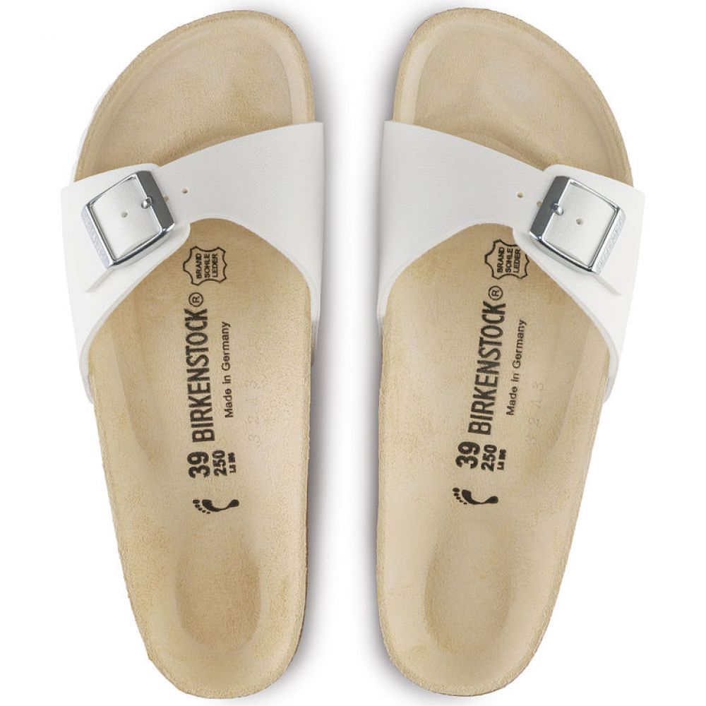 Birkenstock Madrid Birko-Flor in White (Narrow Width)