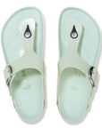 Birkenstock Women's Gizeh Big Buckle Natural Leather Patent in High-Shine Surf Green