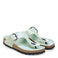 Birkenstock Women&#39;s Gizeh Big Buckle Natural Leather Patent in High-Shine Surf Green