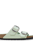 Birkenstock Women's Arizona Big Buckle Natural Leather Patent in High Shine Surf Green (Narrow Width)