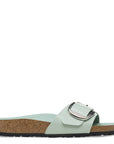 Birkenstock Women's Madrid Big Buckle Natural Leather Patent in High-Shine Surf Green (Narrow WIdth)