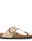 Birkenstock Women's Gizeh Big Buckle Natural Leather Patent in New Beige