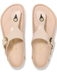 Birkenstock Women's Gizeh Big Buckle Natural Leather Patent in New Beige