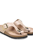 Birkenstock Women's Gizeh Big Buckle Natural Leather Patent in New Beige