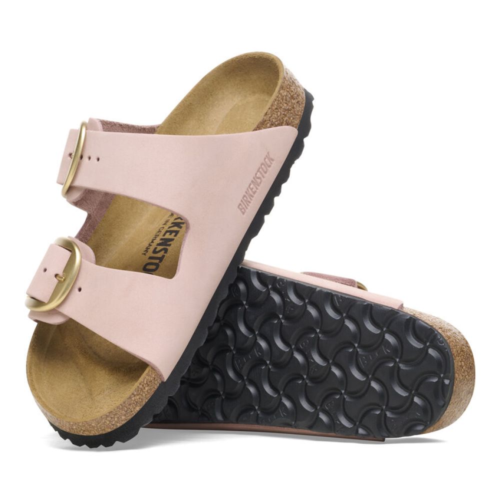 Birkenstock Women&#39;s Arizona Big Buckle Nubuck Leather in Soft Pink (Narrow WIdth)