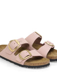 Birkenstock Women's Arizona Big Buckle Nubuck Leather in Soft Pink (Narrow WIdth)