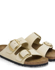 Birkenstock Women's Arizona Big Buckle Nubuck Leather in Ecru (Narrow WIdth)