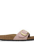 Birkenstock Women's Madrid Big Buckle Nubuck Leather in Soft Pink (Narrow WIdth)