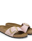 Birkenstock Women's Madrid Big Buckle Nubuck Leather in Soft Pink (Narrow WIdth)