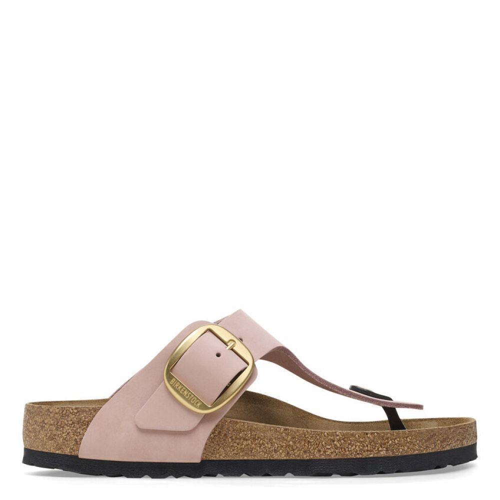 Birkenstock Women&#39;s Gizeh Big Buckle Nubuck Leather in Soft Pink