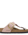 Birkenstock Women's Gizeh Big Buckle Nubuck Leather in Soft Pink