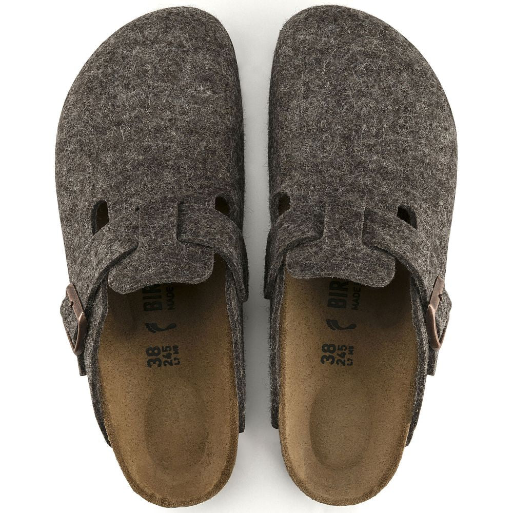 Birkenstock Women&#39;s Boston Wool Felt in Cacao (Narrow Width)