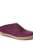 Glerups Women's Open Heel Leather Sole in Cranberry