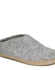 Glerups Open Heel Leather Sole in Grey