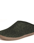 Glerups Open Heel Leather Sole in Forest